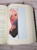 Pink Hair Girl Anime Bookmark, Rounded Corners