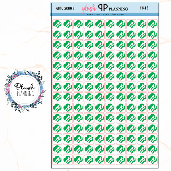 Girl Scout Icon Planner Stickers, Girl Scout Meeting Tracker, Girl Scout Tracker