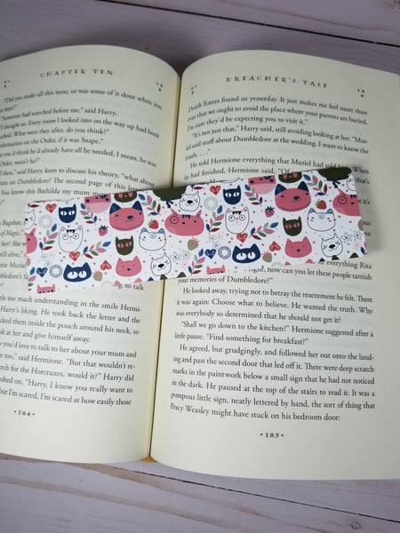 Cute Kitty Heads Bookmark, Rounded Corners