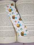 Cute Bumble Bee Floral Bookmark, Rounded Corners