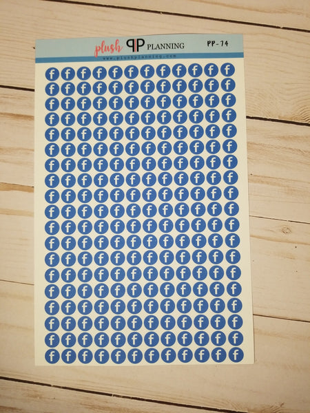 Facebook Icon Dot Planner Stickers, Post Tracker