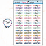 TODAY Watercolor Swatches Planner Stickers