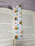 Cute Bumble Bee Floral Bookmark, Rounded Corners