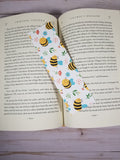 Cute Bumble Bee Floral Bookmark, Rounded Corners