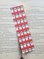 Polar Bear with Mask, Quarantine Pattern Bookmark, Holiday Patterns, Rounded Corners