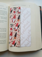 Little Elves Pattern Bookmarks, Holiday Bookmarks Christmas Bookmarks, Rounded Corners