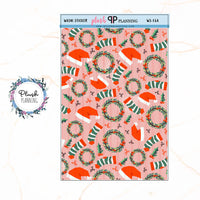 Washi Strips Deco Planner Stickers, Decorative Stickers, Christmas Edition Style 16, Wreaths and Hats