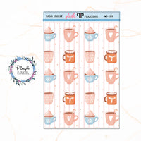 Washi Strips Deco Planner Stickers, Decorative Stickers, Christmas Edition Style 18, Hot Chocolate