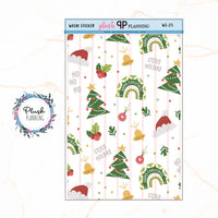 Washi Strips Deco Planner Stickers, Decorative Stickers, Christmas Edition Style 25, Trees, Bells, Hats