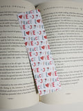 PEACE LOVE JOY Pattern, Holiday Patter Bookmark, Rounded Corners