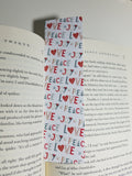 PEACE LOVE JOY Pattern, Holiday Patter Bookmark, Rounded Corners