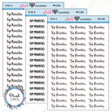 Top Priorities Script Planner Stickers, Black Color, Style A, Style B, Style C