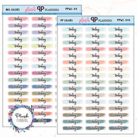 TODAY Watercolor Swatches Planner Stickers