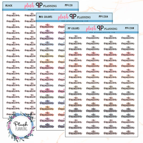 Vacation Script Planner Stickers