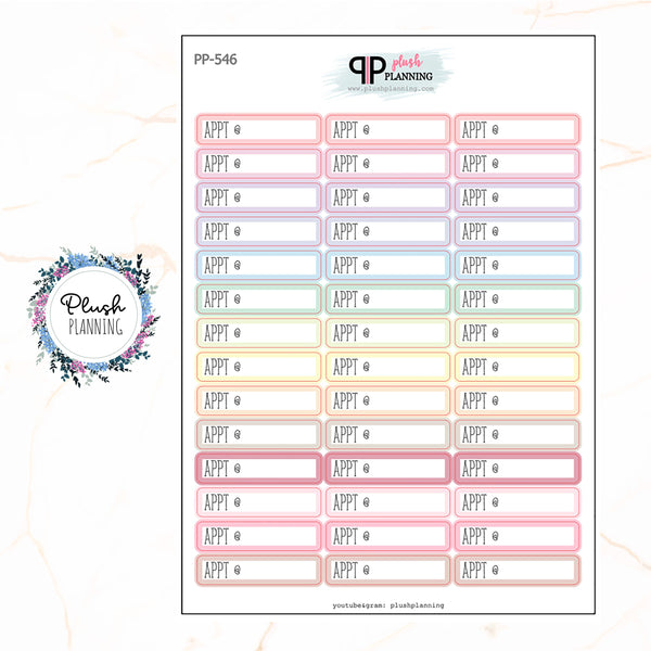 APPT Planner Stickers, Appt Stickers