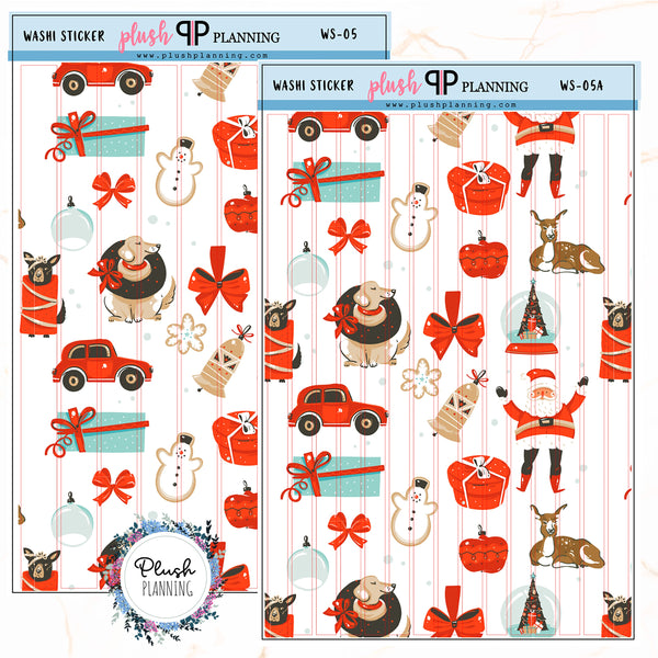 Washi Strips Deco Planner Stickers, Decorative Stickers, Christmas Edition Style 5