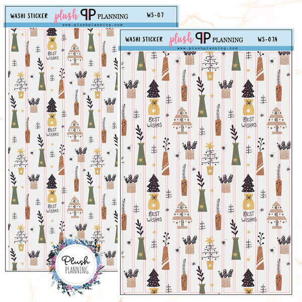 Washi Strips Deco Planner Stickers, Decorative Stickers, Christmas Edition Style 7