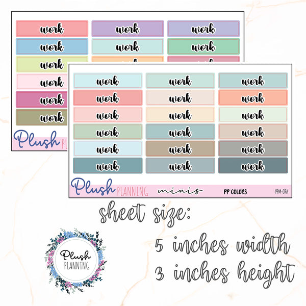 Work Planner Stickers, Minis Collection