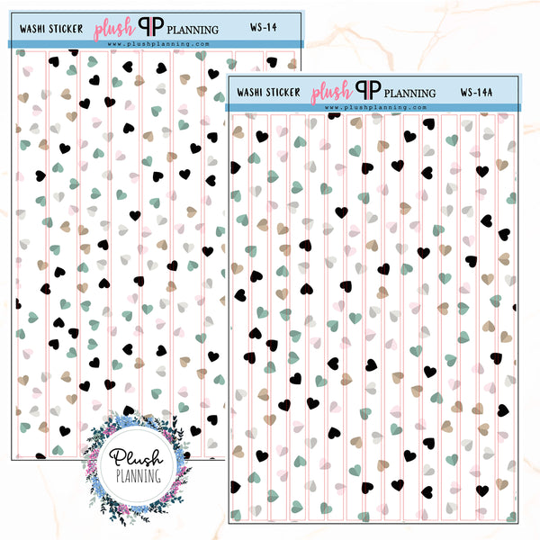 Washi Hearts Strips Deco Planner Stickers