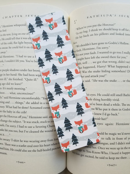 Christmas Trees and Fox, Holiday Patterns Rounded Corners