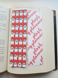 Polar Bear with Mask, Quarantine Pattern Bookmark, Holiday Patterns, Rounded Corners