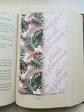 Green and Pink Plants Pattern Bookmarks, Rounded Corners