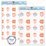 Washi Strips Deco Planner Stickers, Decorative Stickers, Christmas Edition Style 18, Hot Chocolate