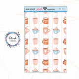 Washi Strips Deco Planner Stickers, Decorative Stickers, Christmas Edition Style 18, Hot Chocolate