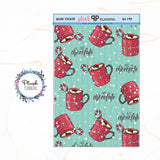 Washi Strips Deco Planner Stickers, Decorative Stickers, Christmas, Style 19, Hot Chocolate Peppermint