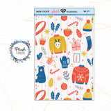 Washi Strips Deco Planner Stickers, Decorative Stickers, Christmas Edition Style 24, Sweaters and Scarf