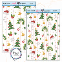 Washi Strips Deco Planner Stickers, Decorative Stickers, Christmas Edition Style 25, Trees, Bells, Hats