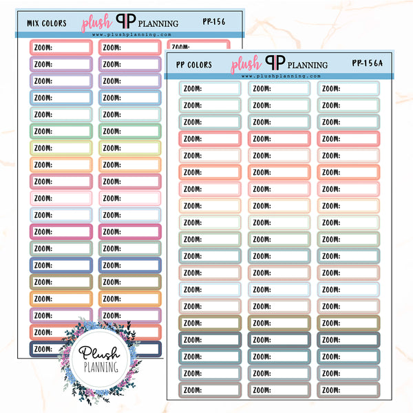 Zoom Label Tracker Planner Stickers