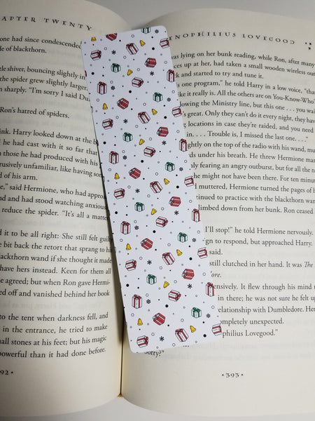 Holiday Presents Pattern Bookmark, Rounded Corners