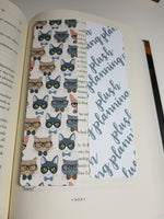 Kitty Cats with Glasses Bookmark, Rounded Corners