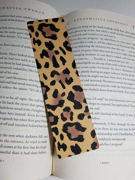 Leopard Pattern Bookmark, Rounded Corners