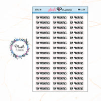 Top Priorities Script Planner Stickers, Black Color, Style A, Style B, Style C