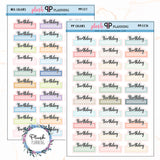 Birthday Script Box Planner Stickers