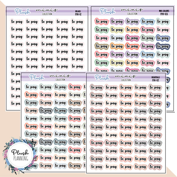 To Pay Script Planner Stickers