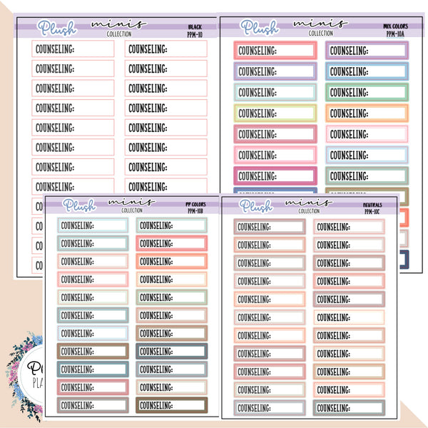 Counseling Label Tracker Planner Stickers