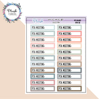 PTA Meeting Label Tracker Planner Stickers