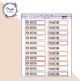 PTA Meeting Label Tracker Planner Stickers