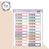 PTA Meeting Label Tracker Planner Stickers