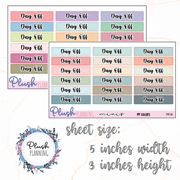 DAY OFF Script Planner Stickers, Minis Collection