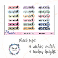 No Work SCRIPT Planner Stickers