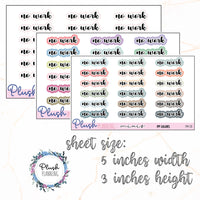 No Work SCRIPT Planner Stickers