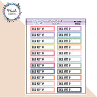 Hair Appt Label Tracker Planner Stickers