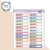 Hair Appt Label Tracker Planner Stickers