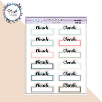 Church Script Planner Stickers, Mini Collection