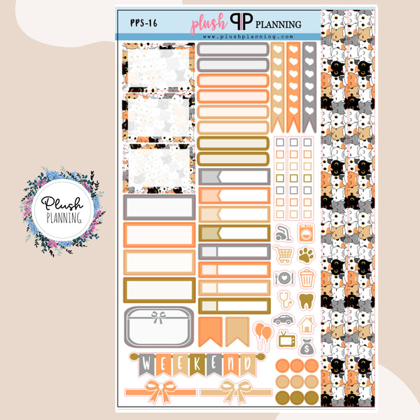 Squishy Kittens Sampler Planner Stickers, Kawaii Theme, Cute Kawaii Kittens