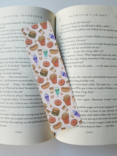 Food Lover Bookmark, Foodie Bookmark, Junkie Food Lover Bookmark, Rounded Corners